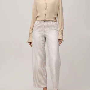 880000-147 Wide Leg Jeans aus Striped-Denimstretch