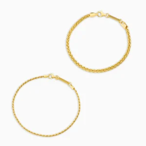 ARMBAND SET ZOPF KORDEL GOLDARMBAND