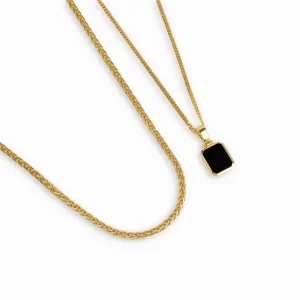 ONYX HALSKETTE ZOPFKETTE SET