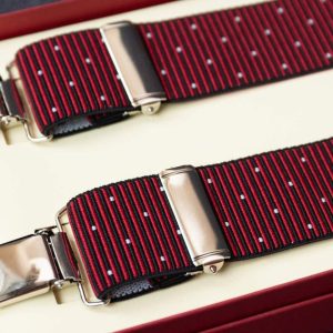 Hosenträger Flex Thin Stripes Red Clips